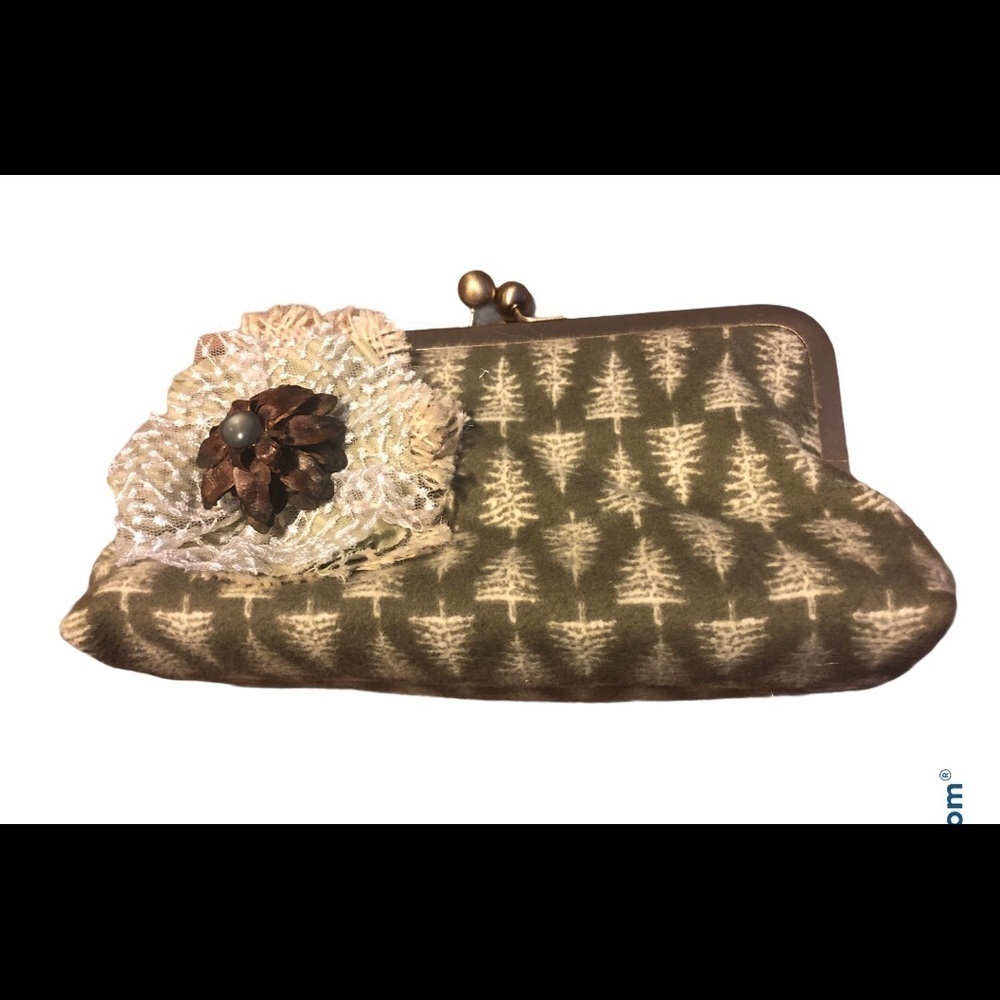 Petite VTG Handbag Fleece Snap Top Clutch Bag NEW Fall Winter Fashion